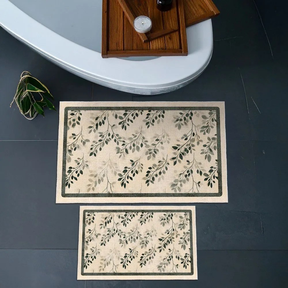 Bézs fürdőszobai kilépő szett 2 db-os 60x100 cm – Foutastic