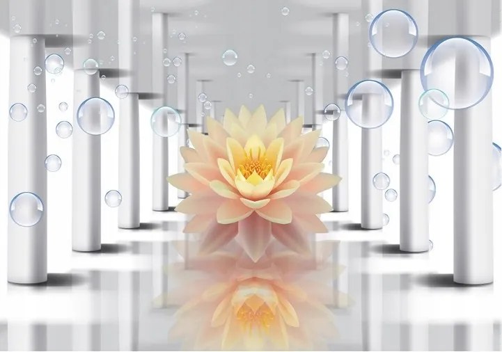 3D fotótapéta Virágok Optikai Alagút Fehér 254x184