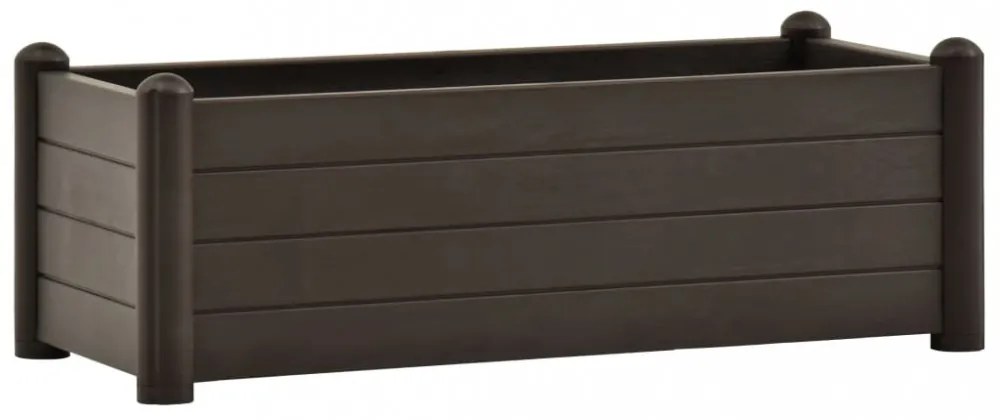 kávészínű kerti PP magaságyás 100 x 43 x 35 cm
