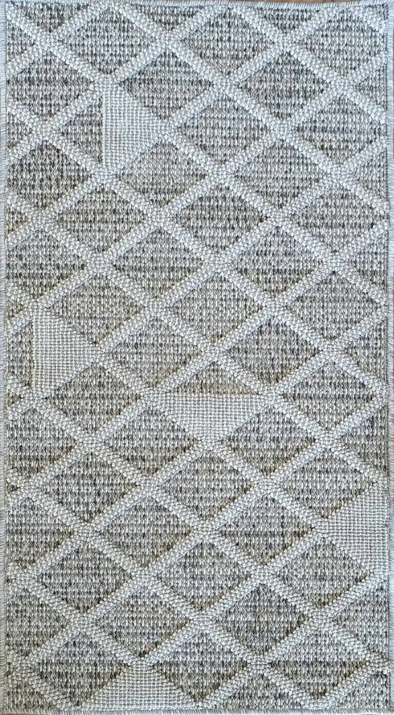 Zsinóros járólap 80x200cm ,hurkos szürke-krém boho stílusú szőnyeg