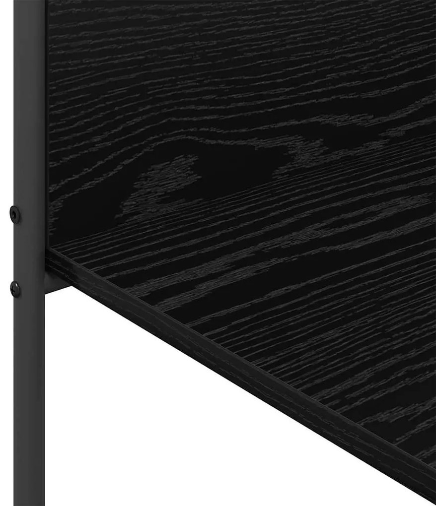 Ruhafogó polcokkal tárolóval Fekete 120 x 44 x 160 cm Faanyag