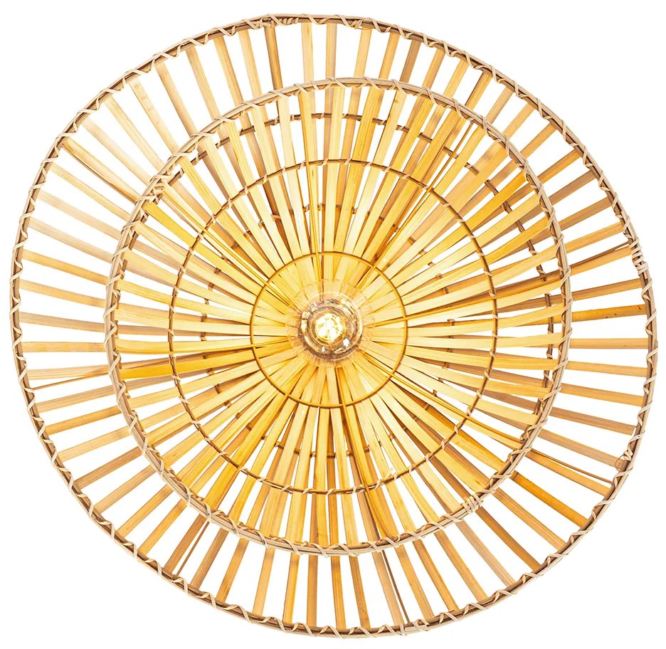 Keleti mennyezeti lámpa fekete természetes bambusszal 62 cm - Pua