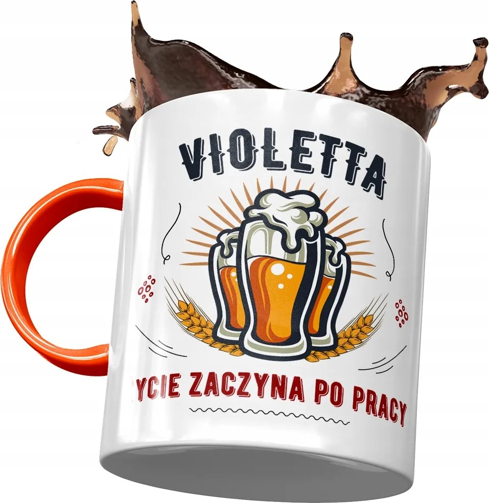 Narancssárga Bögre Violetta Barátnőknek Ajándék Nyomtatott Fotóval