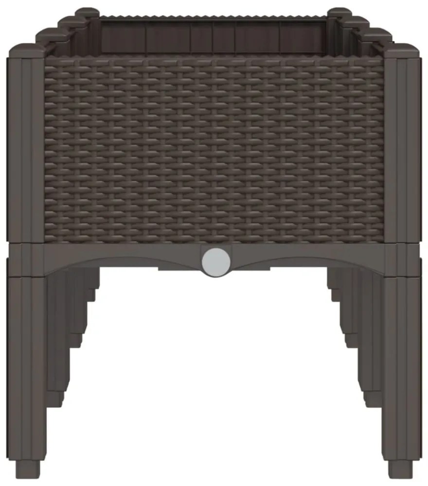 vidaXL barna PP rácsos kerti ültetőláda 120 x 40 x 42 cm