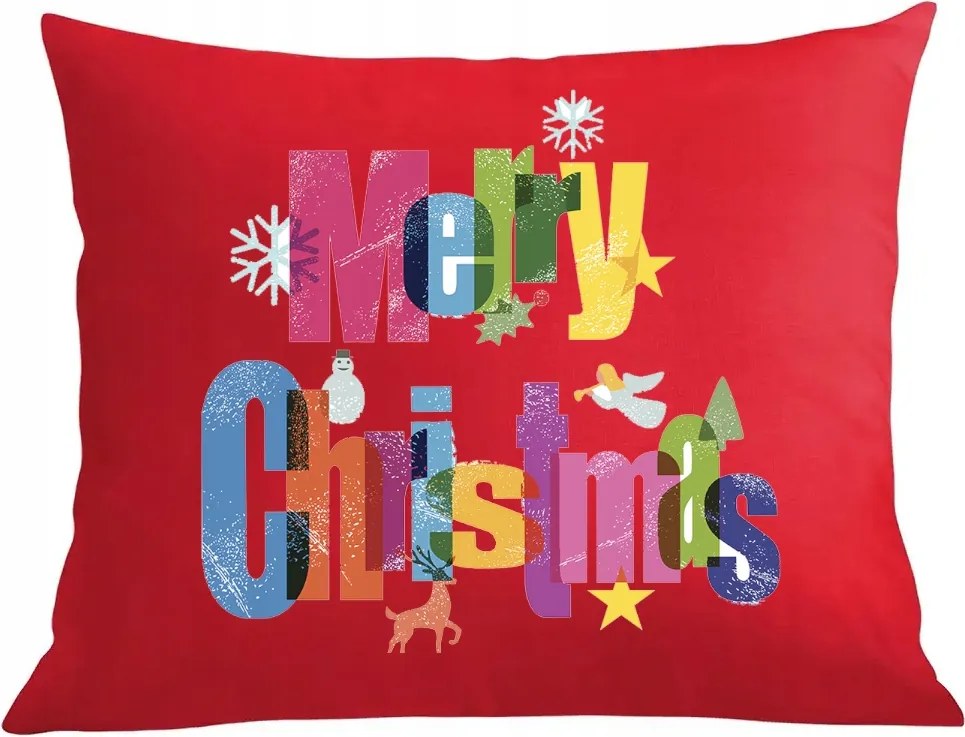 Párna párnahuzat Boldog Karácsonyt Színek