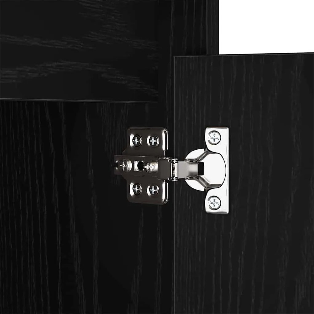 LED Éjjeli Szekrény fiókkal Musta tammi 38 x 34 x 61 cm Faanyag