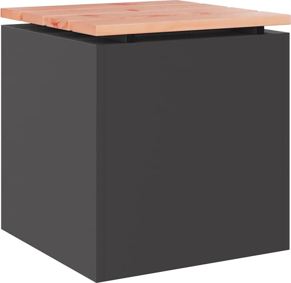 vidaXL Kerti pad Fekete 40 x 40 x 43 cm Acél