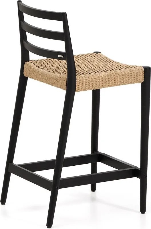 Fekete-natúr színű tölgyfa bárszék (ülésmagasság 65 cm) Analy – Kave Home