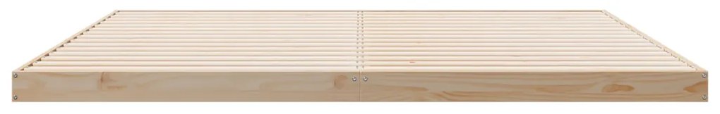 Földi ágykeret Természetes 200 x 210 cm Tömör fenyőfa