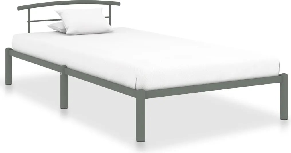 vidaXL szürke fém ágykeret 90 x 200 cm