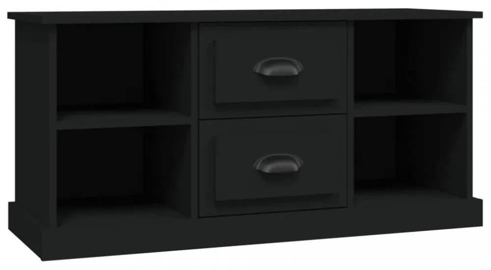 fekete szerelt fa TV-szekrény 99,5x35,5x48 cm