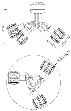 Globo 54357-3 - Csillár INDIANA 3xE14/40W/230V