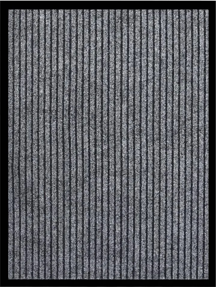 vidaXL szürke csíkos lábtörlő 60 x 80 cm