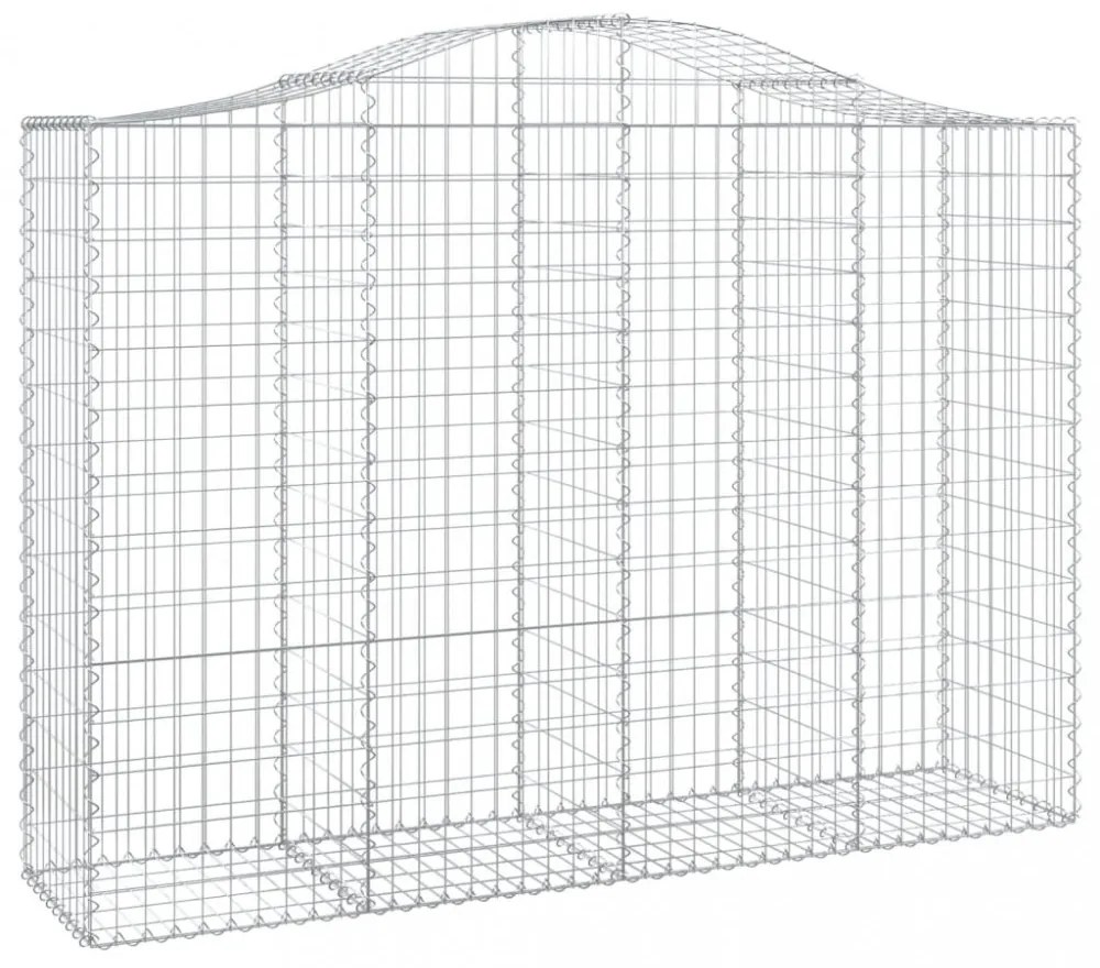 2 db íves horganyzott vas gabion kosár 200x50x140/160 cm