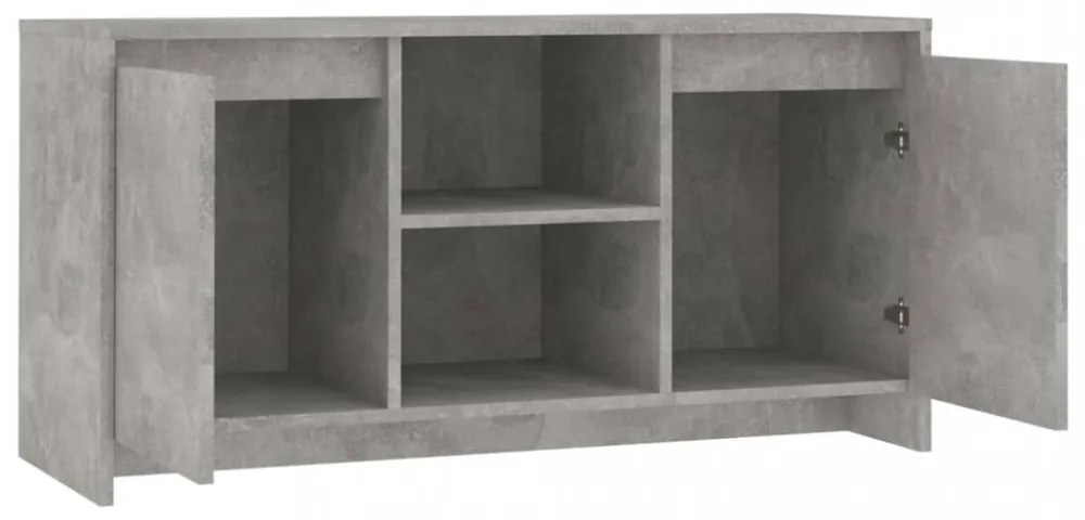 betonszürke szerelt fa TV-szekrény 100 x 35 x 55 cm