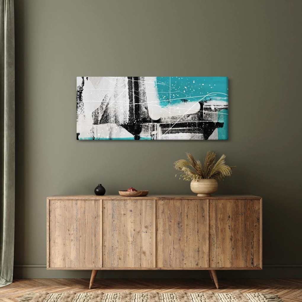 Kép - Türkiz absztrakció (120x50 cm)