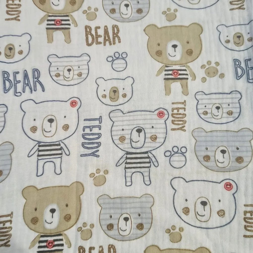 Muszlin ágyneműhuzat Teddy Bear TiaHome - Detský set 130x90cm + 65x45cm