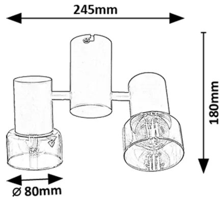 Rabalux 73053 - Spotlámpa HATICE 2xE14/15W/230V