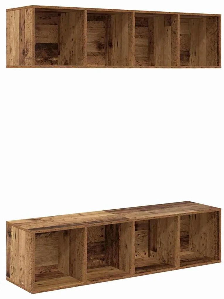 TV szekrény garnitúra 2 pcs Régi fa 37 x 37 x 142.5 cm Faanyag