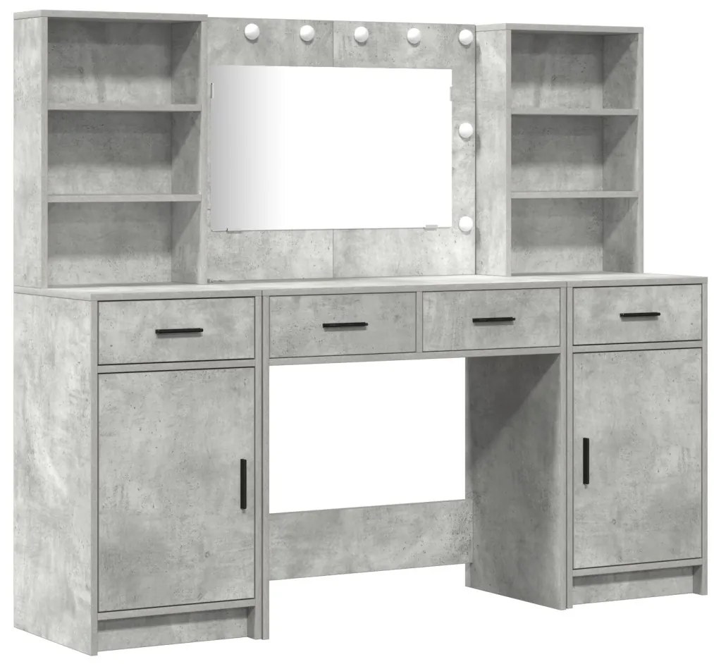 Sminkasztal Készlet 3 pcs Beton Szürke 78.5 x 41 x 135 cm