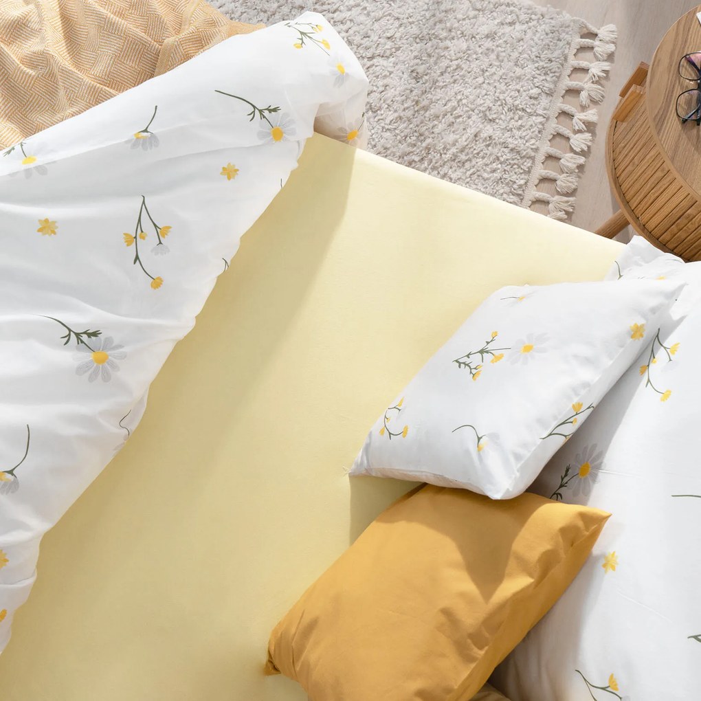 Goldea jersey gumis lepedő - banán sárga 120 x 200 cm