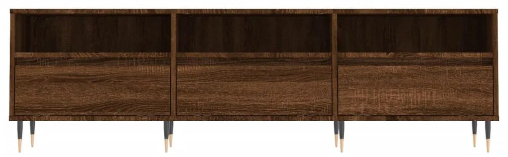barna tölgy színű szerelt fa TV-szekrény 150 x 30 x 44,5 cm