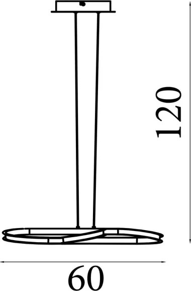 Searchlight 66110CP - LED fényerőszabályozható, kábelre függeszthető csillár DOODLE LED/40W/230V sárgaréz