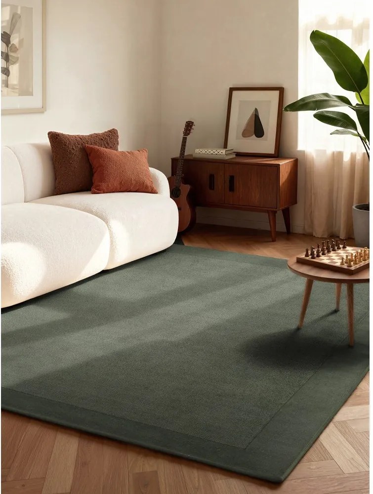 Sötétzöld kézi szövésű gyapjúkeverék szőnyeg 200x300 cm Kari – Villeroy&amp;Boch