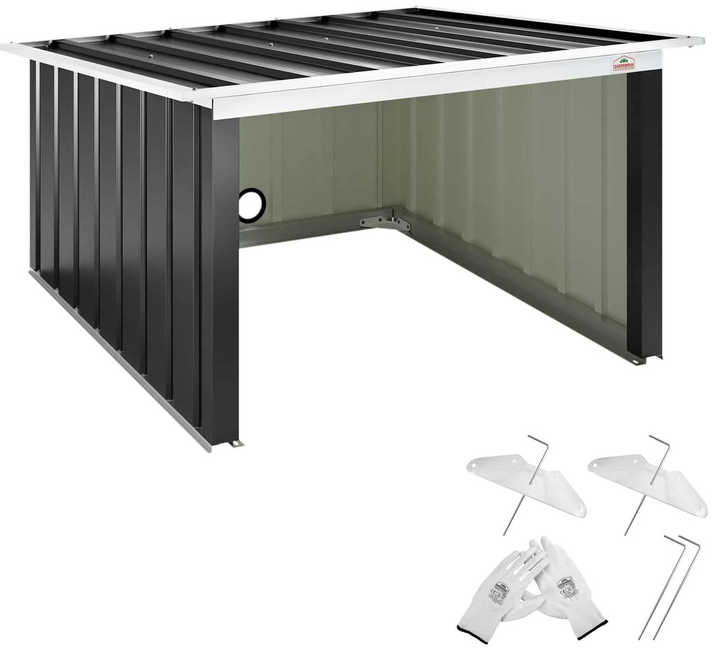 Gardebruk® Garázs robotfűnyíróhoz 89x90x54 cm - antracit