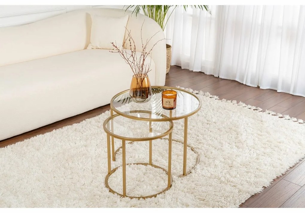 Aurum Gold dohányzóasztal szett 60 cm, 2 db