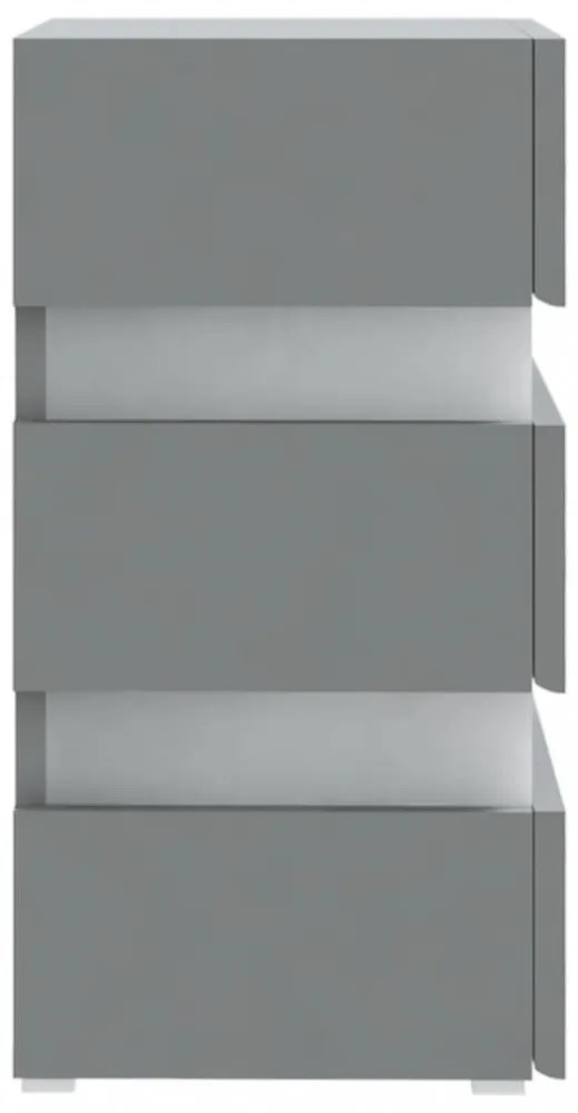 szürke szerelt fa LED-es éjjeliszekrény 45 x 35 x 67 cm