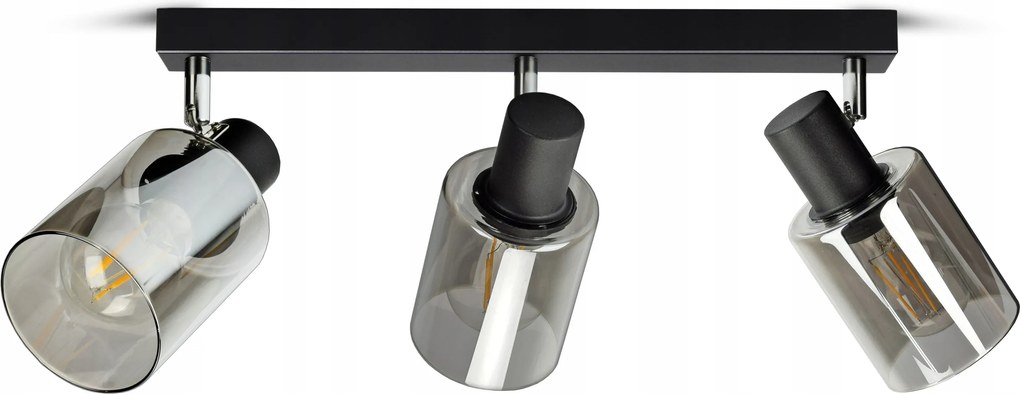 Mennyezeti Függő Lámpa Csillár Fekete Üveg Cső 535-BG3 Led E27