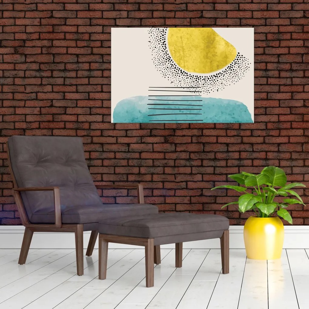Kép - Absztrakt festmény a strandról N⁰2 (90x60 cm)