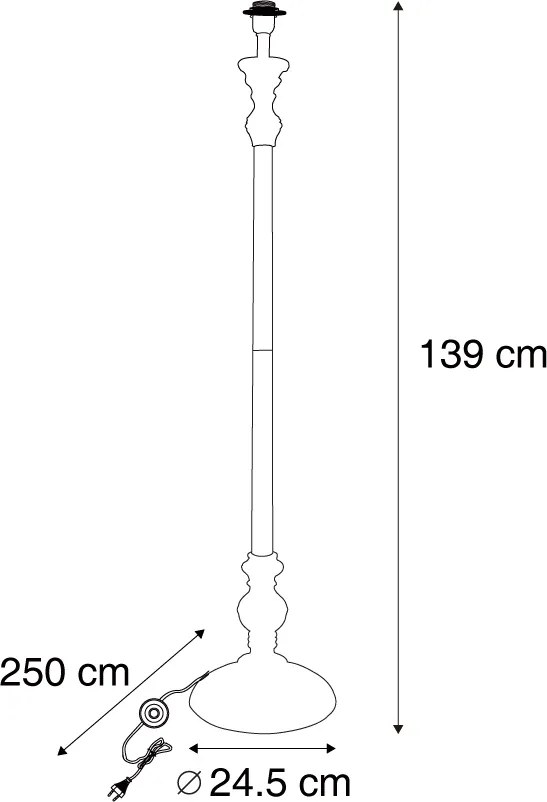 Klasszikus állólámpa szürke színben, búra nélkül - Classico