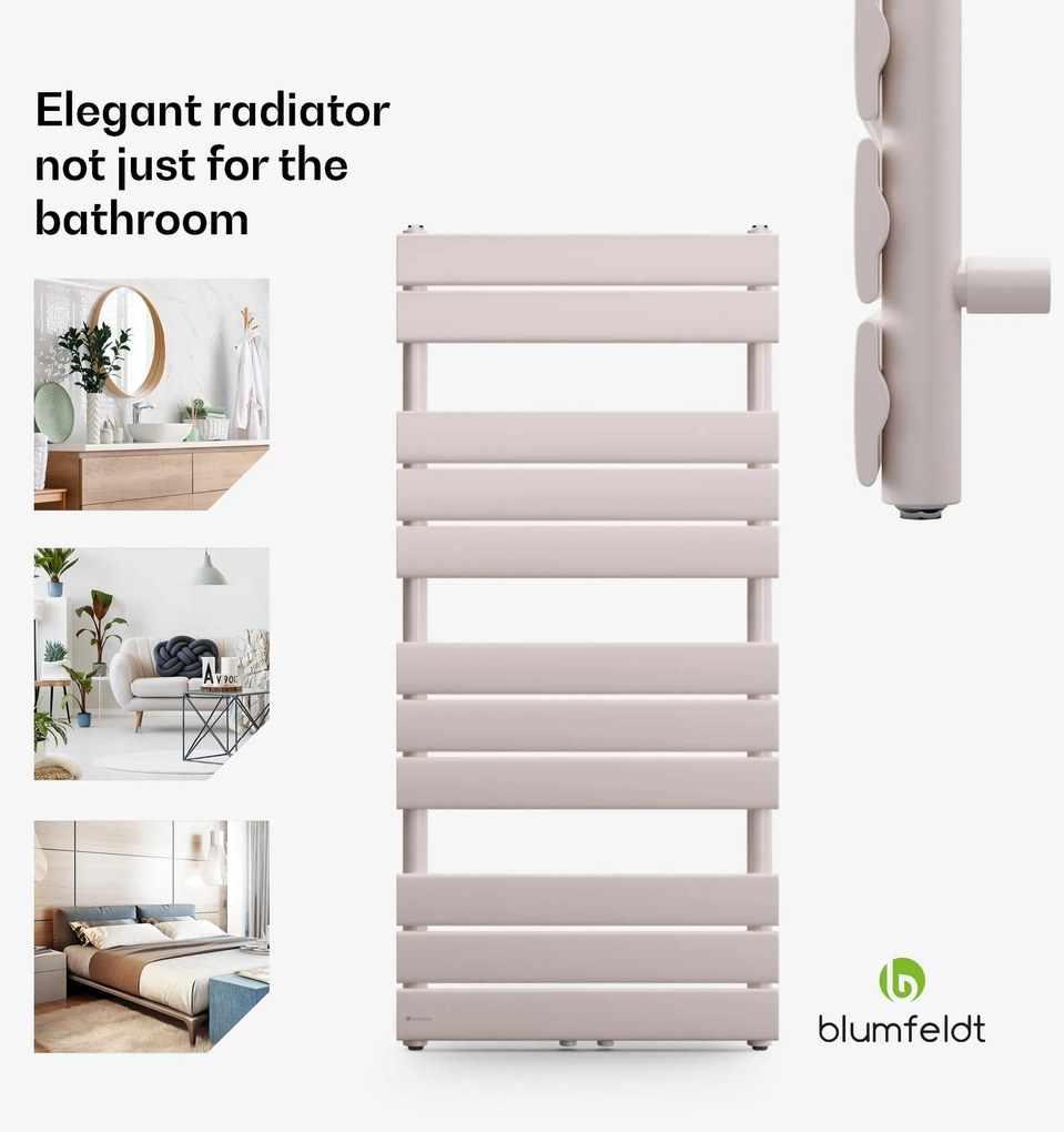 Blumfeldt Fairmont, 50 x 107, radiátor, 509 W, meleg víz, 4 törölközőtartó, 1/2"