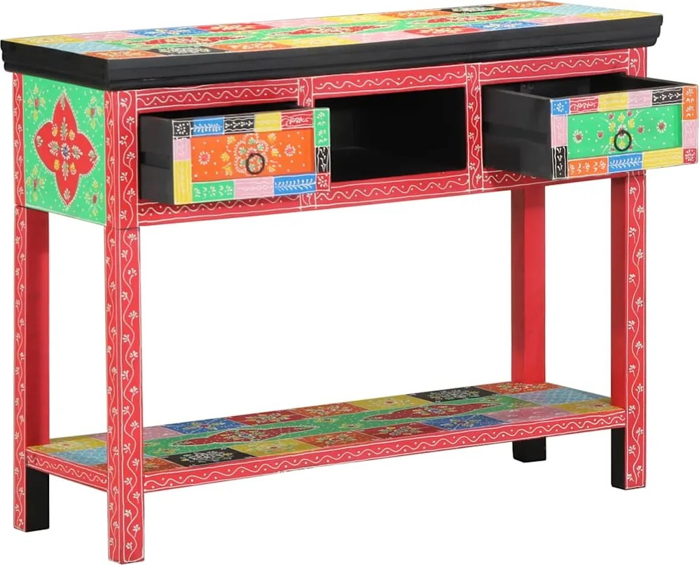 vidaXL Konzolasztal fiókkal tárolóval Sokszínű 100 x 30 x 77 cm
