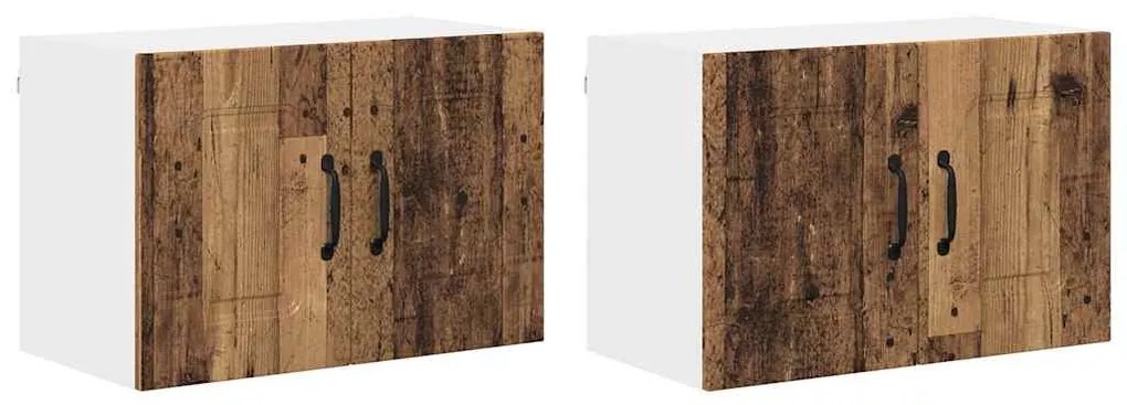 Fali konyhaszekrény 2 pcs Öreg fa 60 x 31 x 40 cm Faanyag