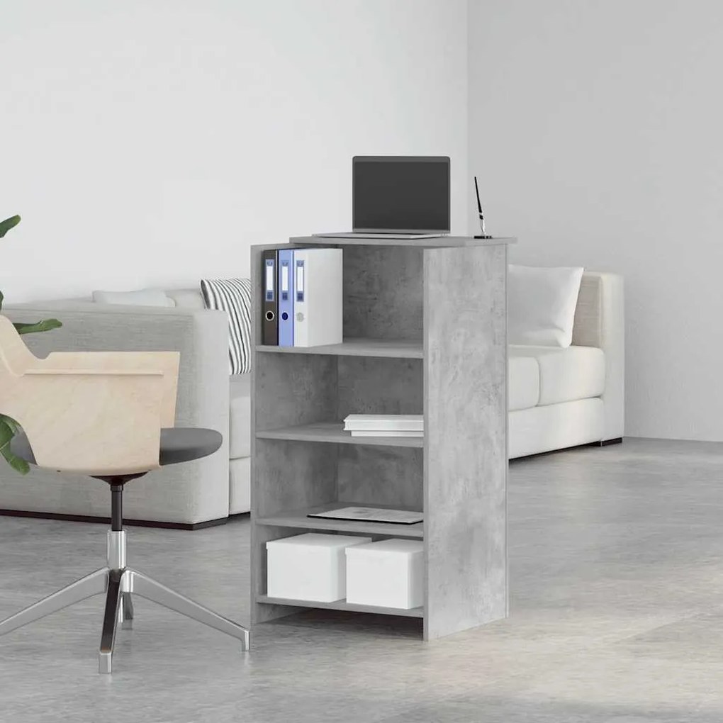 recepciós pult betonszürke 55x50x103,5 cm szerelt fa
