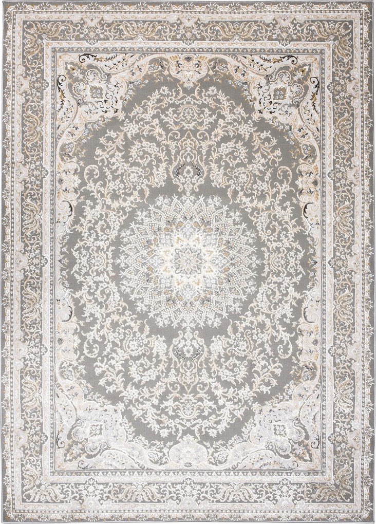 Hera Szőnyeg 140x200 Stílusos Modern Divatos Fényes szürke krém Bézs w34