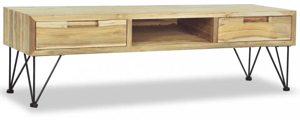 tömör tíkfa TV-szekrény 120 x 35 x 35 cm