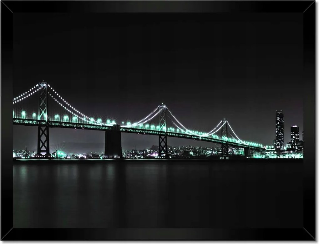 Poszter keretben 40x30 Türkiz fények