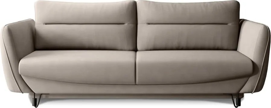 Bézs zsenília kinyitható-tárolóhelyes kanapé 236 cm Silva – ELTAP