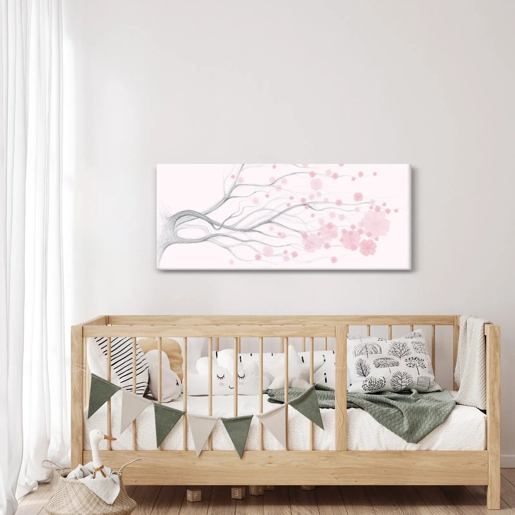 Kép - rózsaszín virágok (120x50 cm)