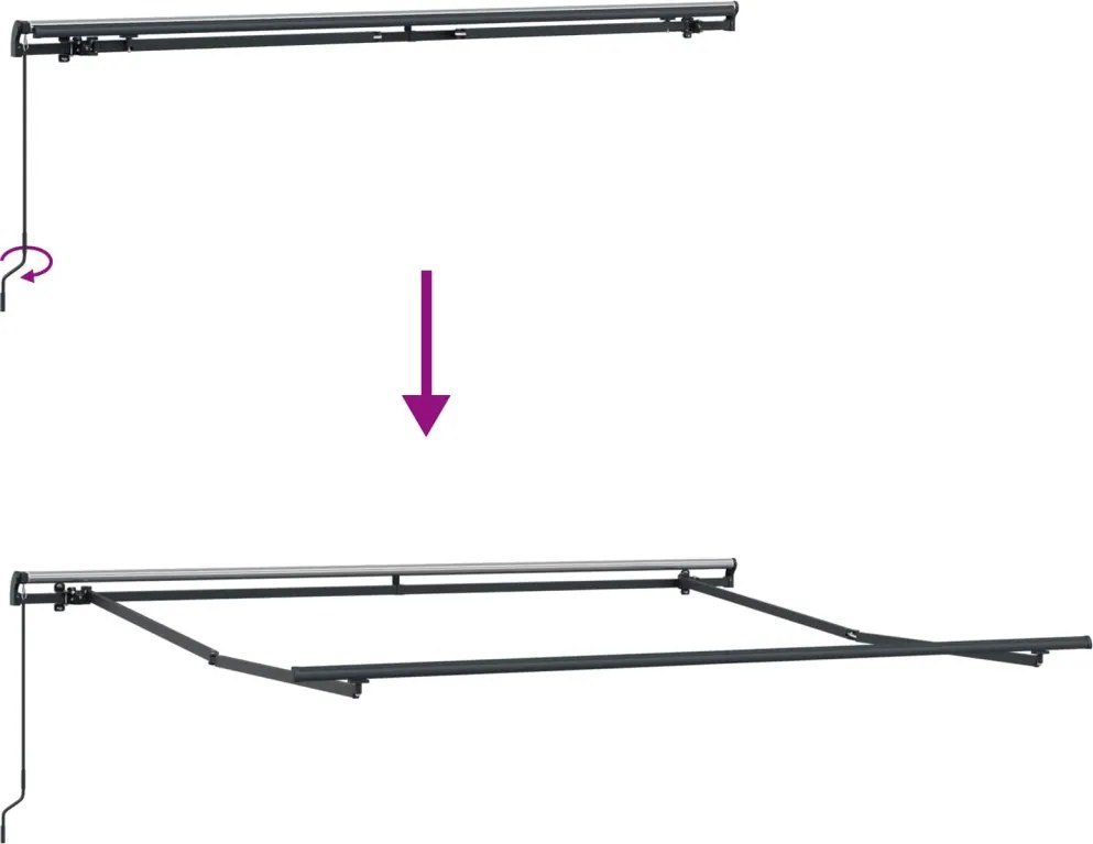 Behúzható napellenző Sokszínű 350 x 250 cm Poliészter és acél