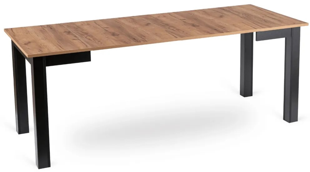Bővíthető étkezőasztal 80–200 cm Craft tölgy / fekete színkombinációban – BEN