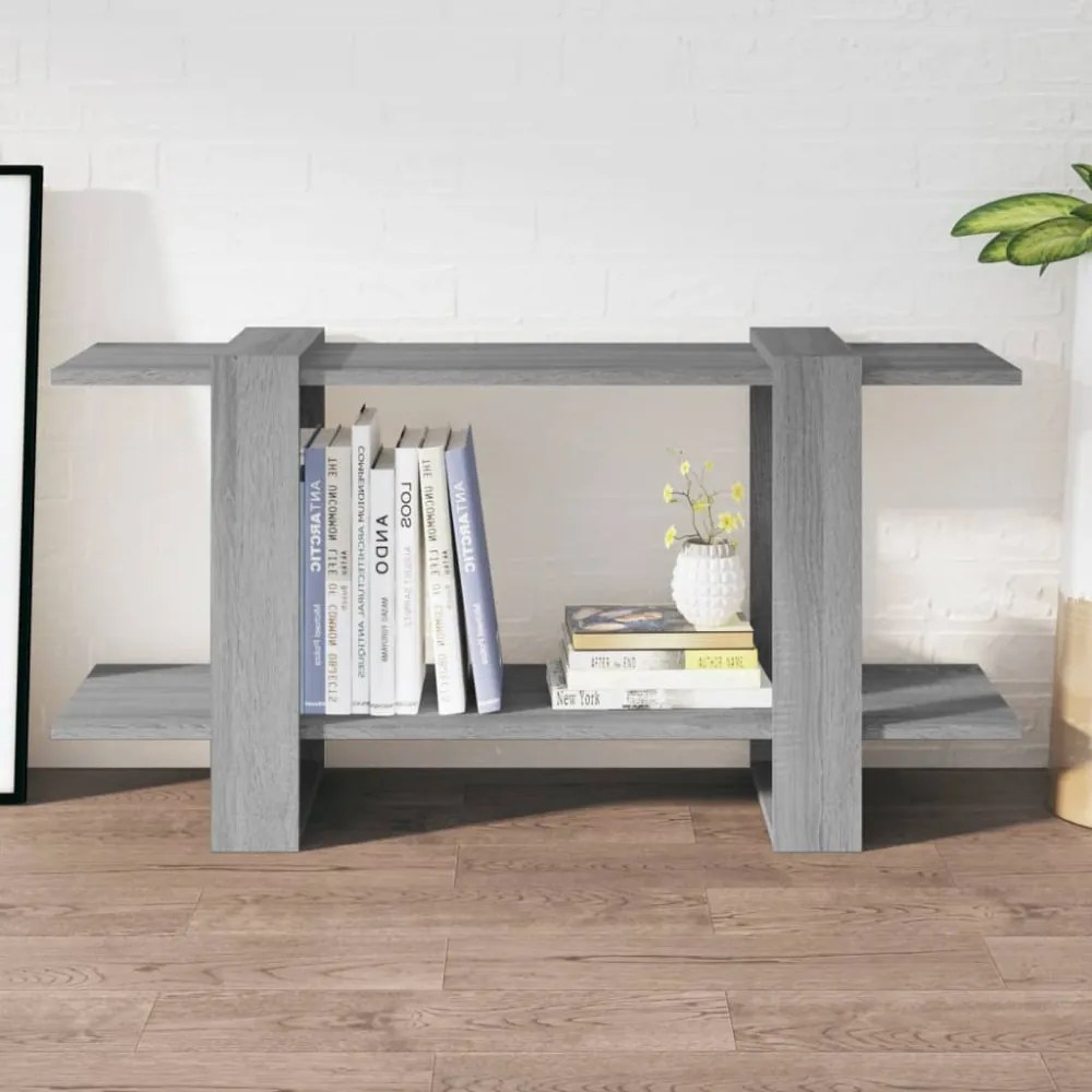 szürke sonoma-tölgyszínű szerelt fa könyvszekrény 100x 30x51 cm