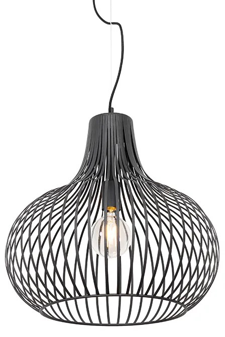 Modern függőlámpa fekete 48 cm - Saffira
