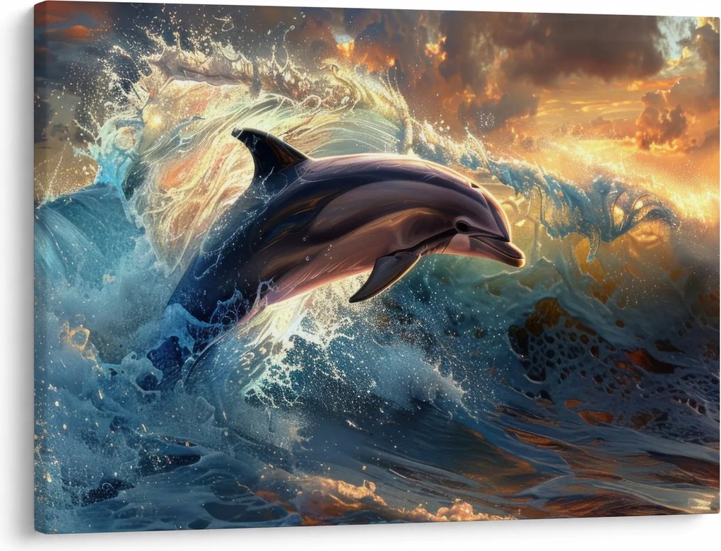 Kép - Delfin, illusztrációk (70x50 cm)
