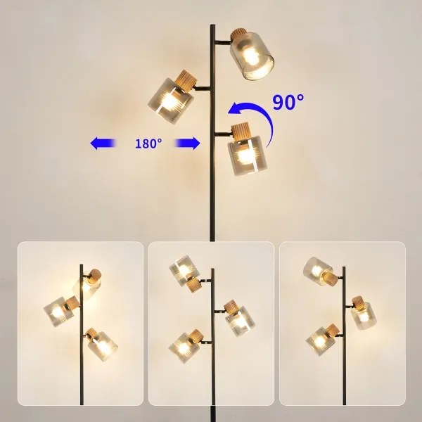 Brilagi - HYGGE állólámpa 3xE14/15W/230V gumifa/füstszínű