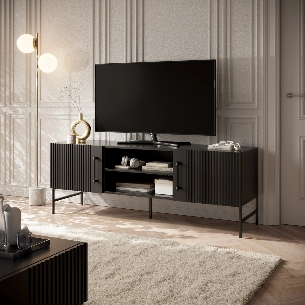 RTV asztal RAFTT 152x55 cm, fekete